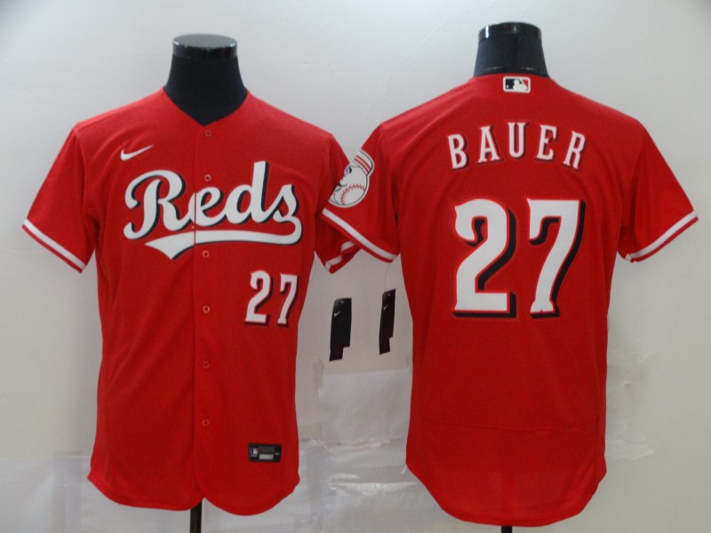 Men's Cincinnati Reds #27 Trevor Bauer Red Flex Base Stitched MLB Jersey